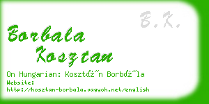 borbala kosztan business card